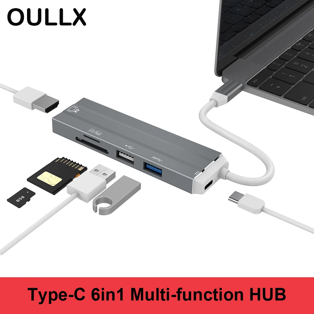 OULLX USB 3 1 Мульти концентратор сплиттер с разъемами типа C SD Micro кардридер ПК