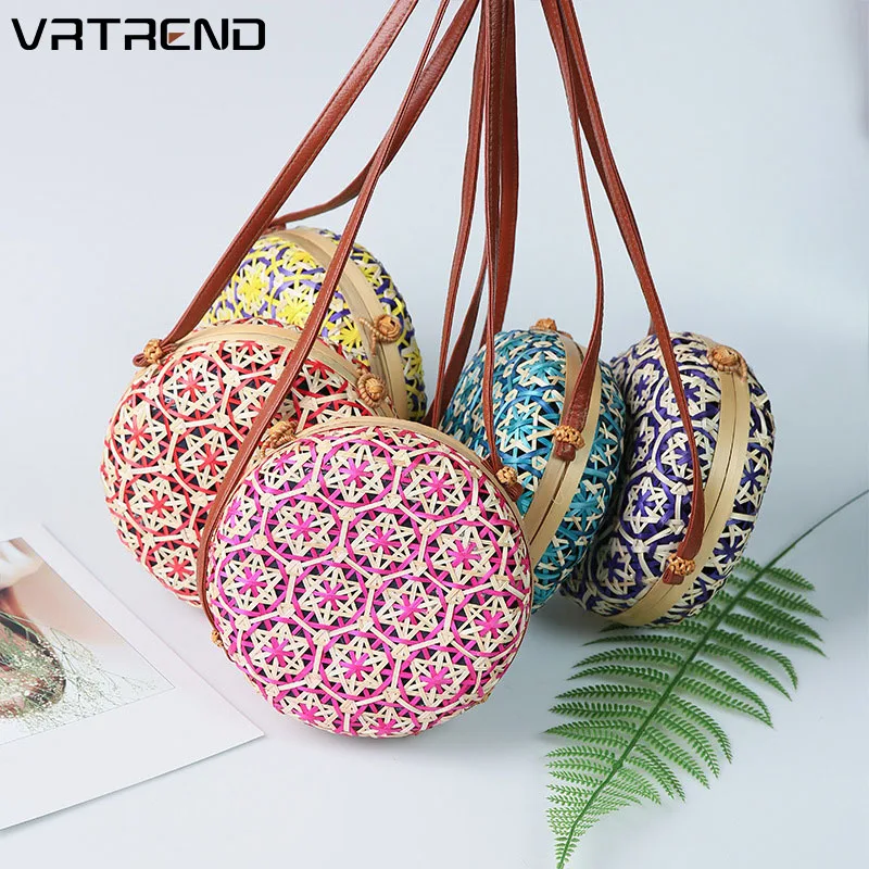 Сумка VRTREND Женская круглая соломенная из ротанга | Багаж и сумки