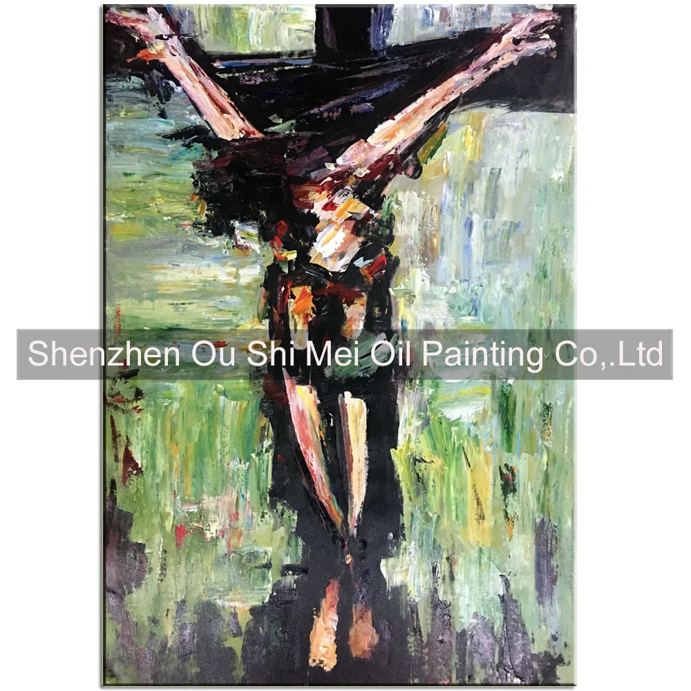 100% ручная роспись абстрактная картина на стену Иисуса для гостиной Декор