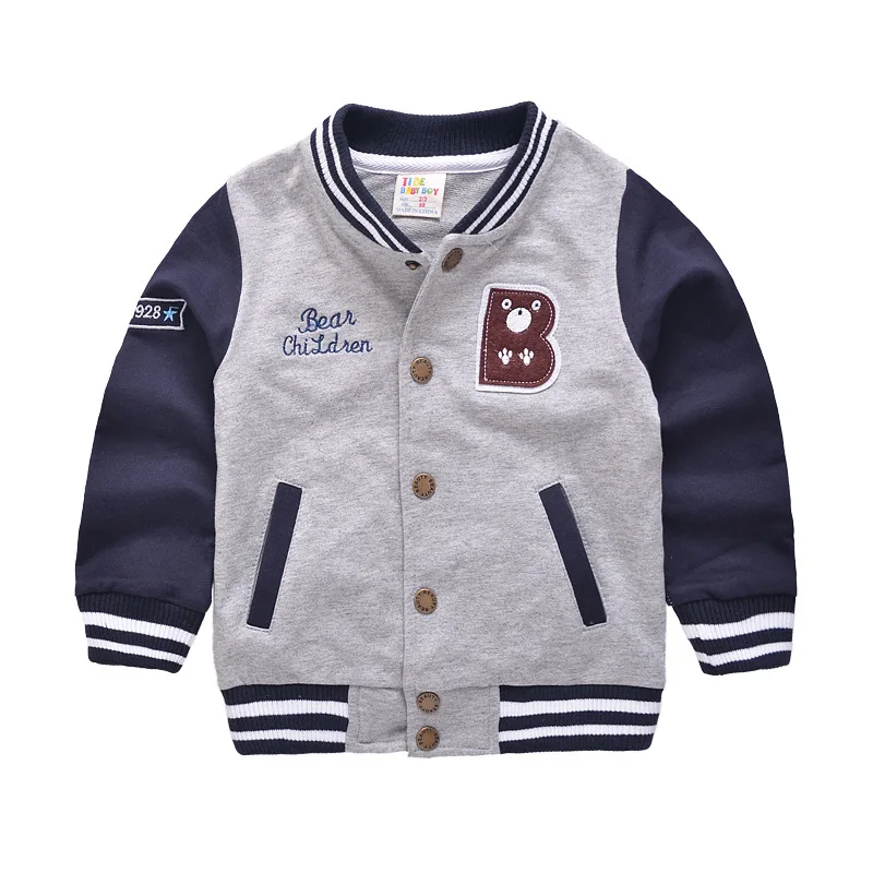 Baby Boys Girls Clothes Spring Autumn Season V-neck Baseball Jacket Letter Outerwear For 2-6Y Kids Fashion clothing | Детская одежда и