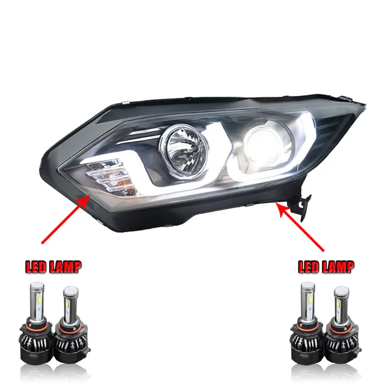 ALL LED 2 шт. светодиодный фары для Honda VEZEL- Автомобильный светодиодный свет двойной ксеноновые линзы автомобильные аксессуары Габаритные огни противотуманный свет - Цвет: ALL LED