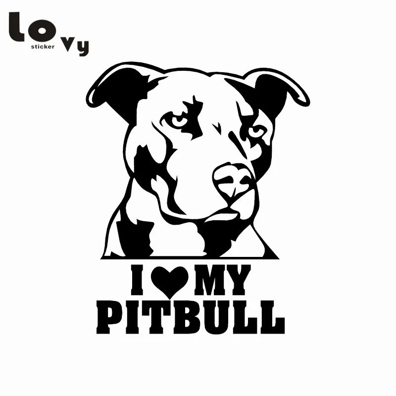 Креативные I LOVE MY PITBULL виниловые креативные наклейки на стену мультяшная собака