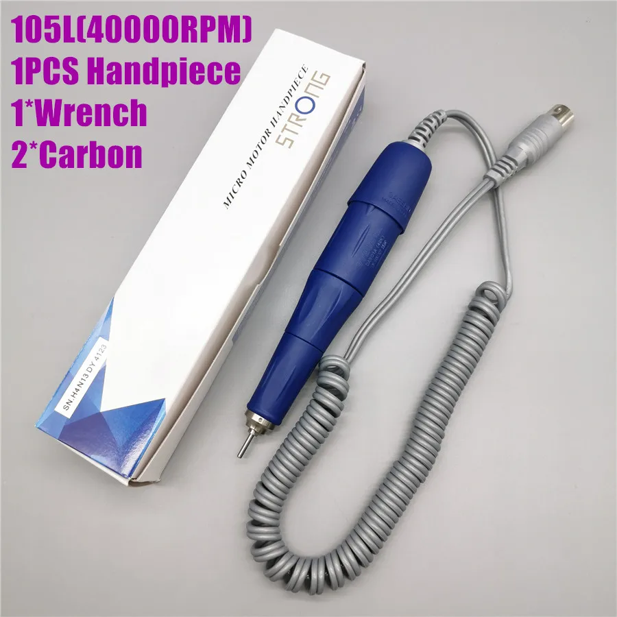 1pcs 105L Blue Ручка для сверла 35K 102L 40K 105L наконечник для сильного управления 210 Электрический Маникюрный аппарат для ногтей ручка для сверления ногтей инструмент для ногтей - Цвет: 1pcs 105L Blue