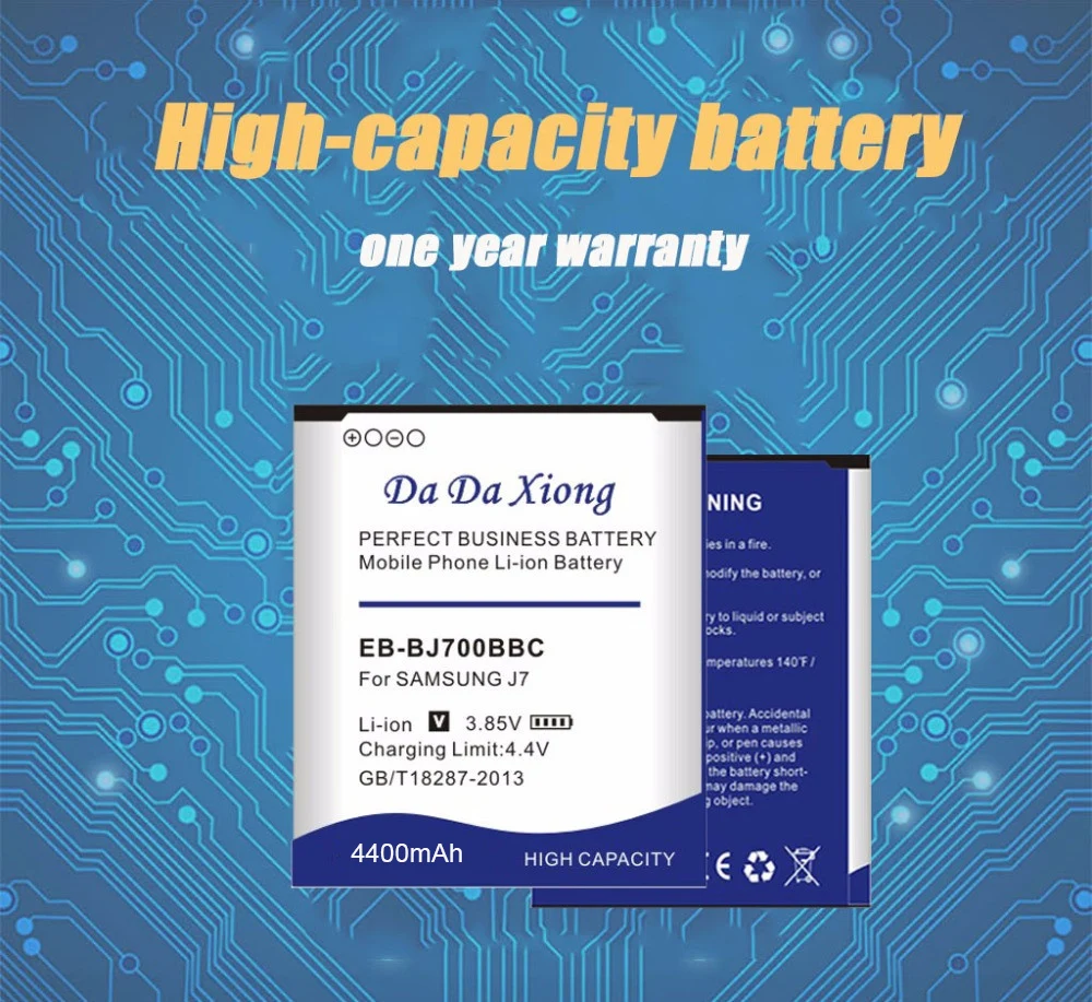 Аккумулятор Da Xiong 4400 мА/ч, EB-BJ700BBC Батарея для samsung GALAXY J7 J7008 J700F SM-J7008 J7000 J700 ON7 G6000 телефон Батарея