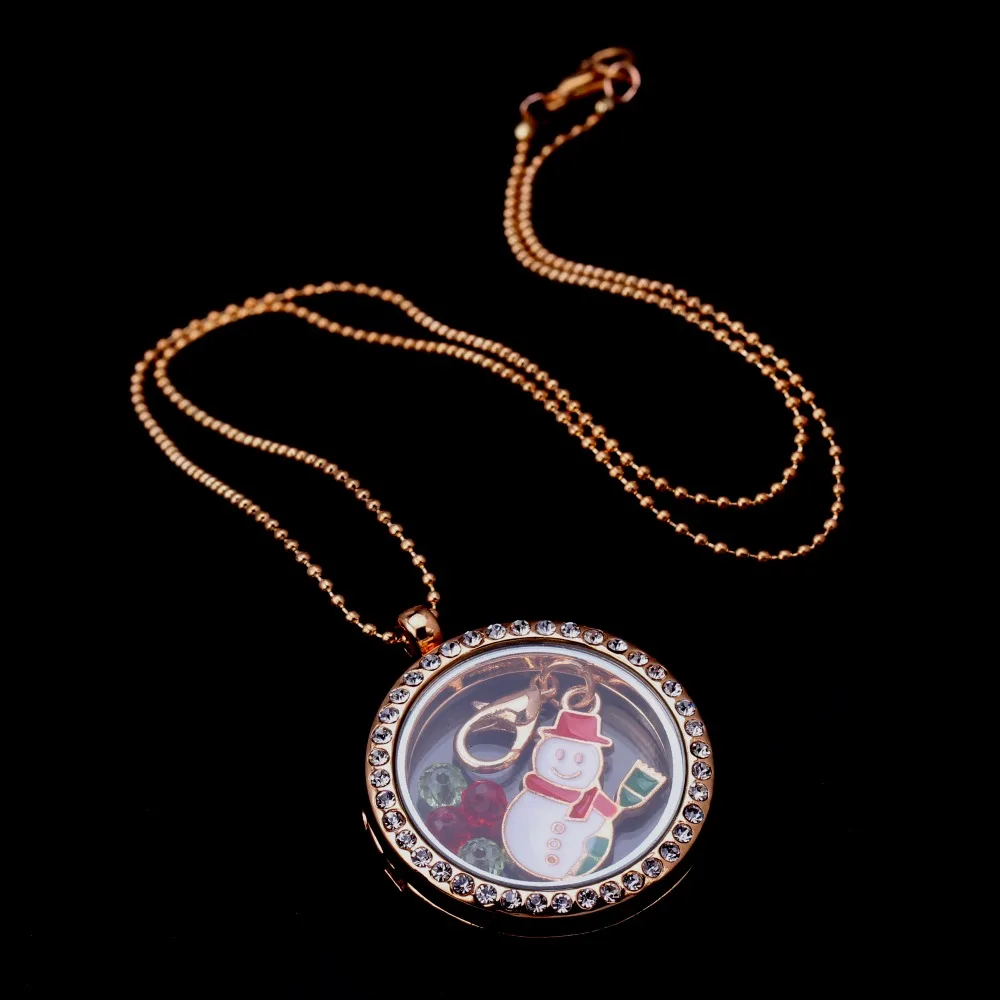 Рождественский подарок эмаль Санта Клаус кулон Цепочки и ожерелья браслет