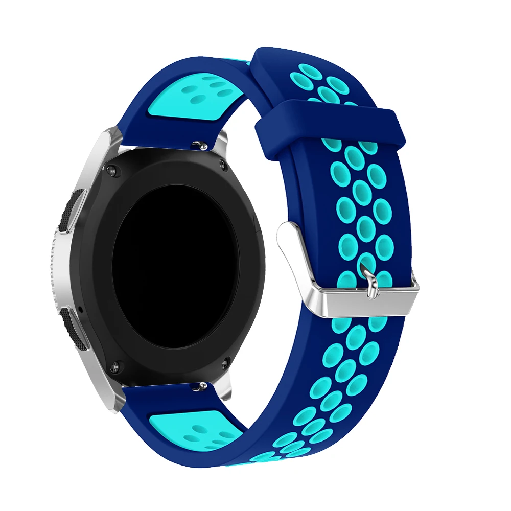Силиконовый ремешок 22 мм для samsung Galaxy Watch, Классические Смарт-часы 46 мм, несколько вентиляционных отверстий, двухцветные резиновые Ремешки для наручных часов
