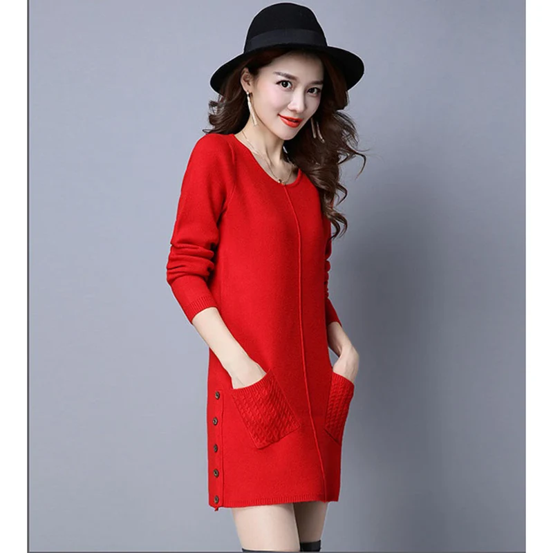 Зимние новые корейские женские свитера с длинным рукавом Модные свободные