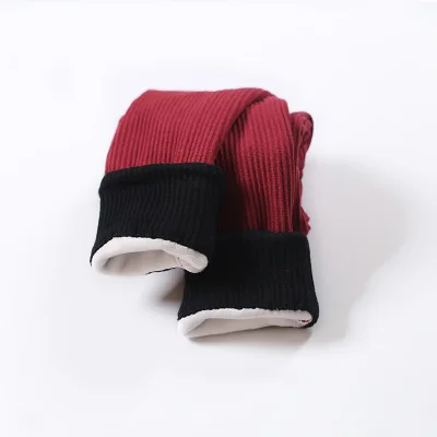 thicken red Зимние штаны для девочек; флисовые леггинсы для девочек; теплые плотные детские брюки; цветные леггинсы для малышей; одежда для малышей - Цвет: thicken red