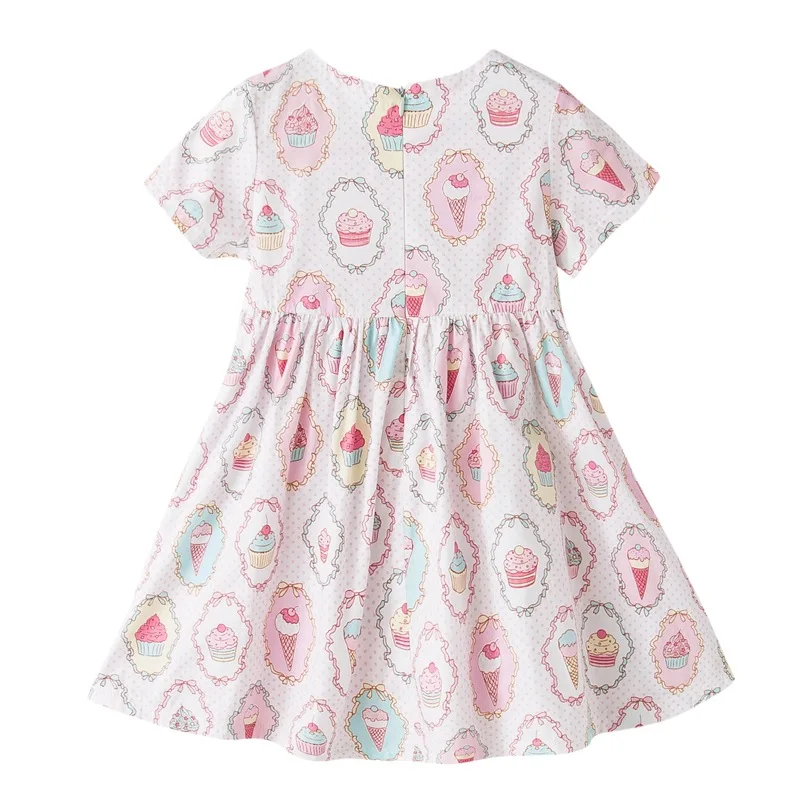 Girls Dresses Printed Cotton Cute Kids For Sweet Ice Cream Children Clothing New Year Princess Clothes | Детская одежда и обувь