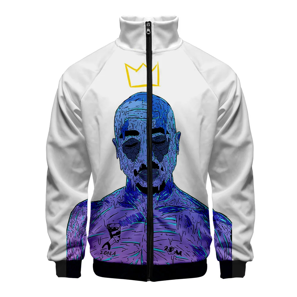 3D 2PAC воротник молния Мужская куртка Бомбер Толстовка K-POP Off несколько цветов