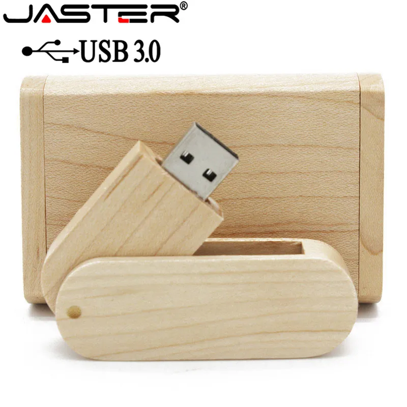 JASTER USB 3,0 деревянный usb с подарочной коробкой USB флеш-накопитель тип флип деревянная коробка+ деревянный чип Флешка карта памяти палочка для создания логотипа по индивидуальному заказу