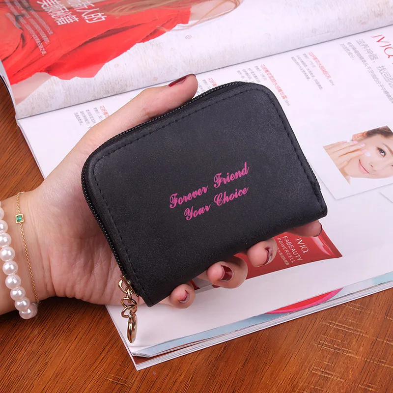 Модный Мини кожаный кошелек для монет сумка с застежкой молнией брелок ключей