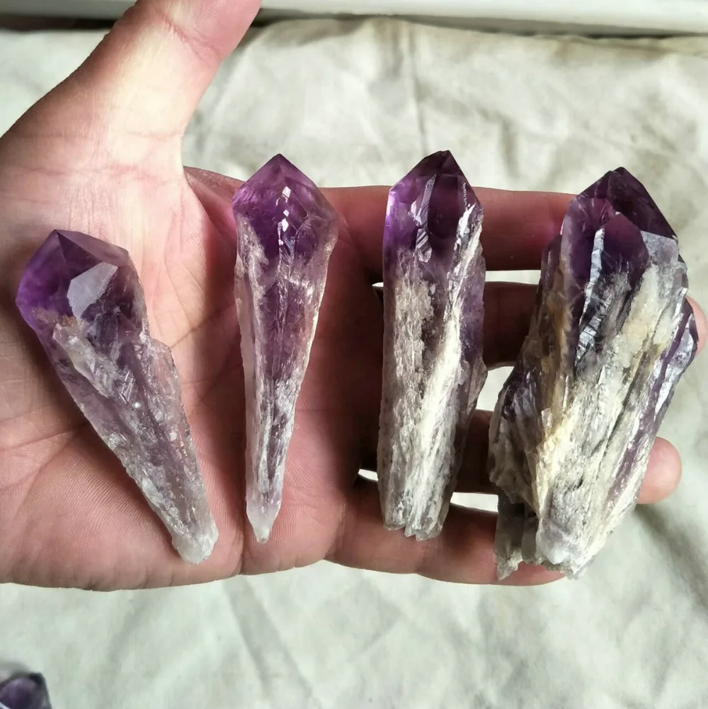 2 шт. сырье натуральный аметист КВАРЦЕВЫЙ кластер Кристалл семян палочка ТОЧКА