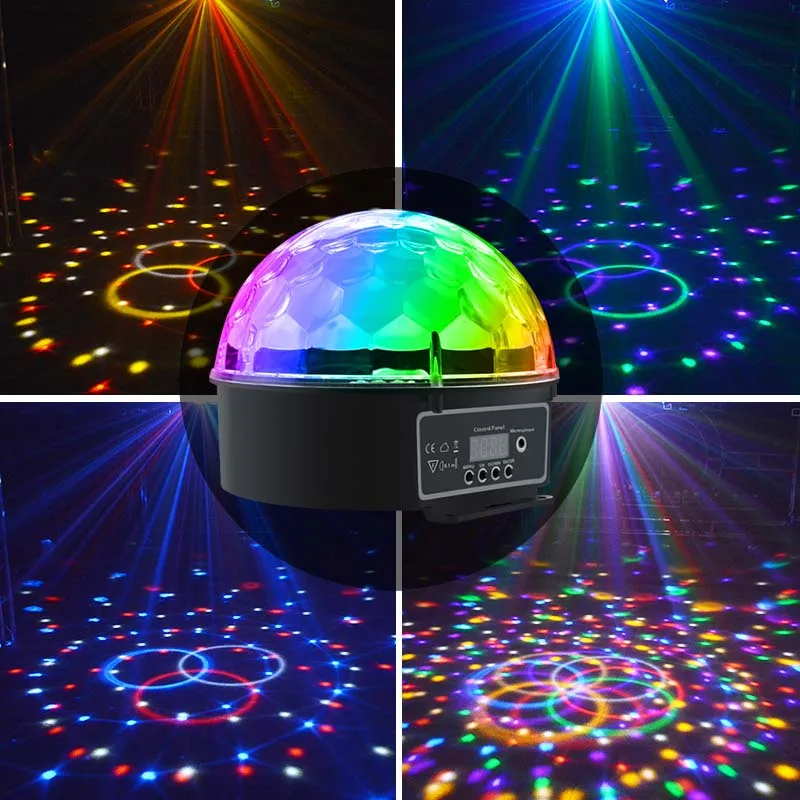 Светодиодный хрустальный Волшебный шар 9 цветов вечеринка DMX512 с дистанционным