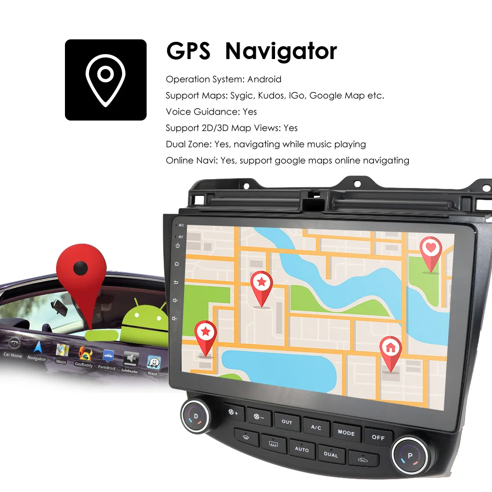 Android 9 0 HD 1024*600 Автомобильный GPS плеер Радио для Honda ACCORD 7 2003 2007 4G WIFI навигация