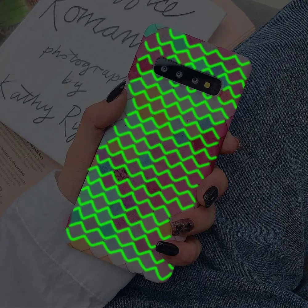 KISSCASE светящийся чехол для samsung Galaxy Note 10 Plus S8 S9 S10 5G S10E Fish Scale телефона A50 A70 Fundas |
