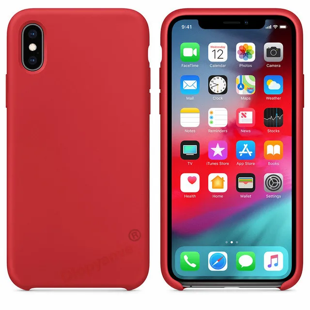 red Есть официальный силиконовый чехол с логотипом для Apple Iphone 7 8 6 6S Plus 5 5S SE чехол для Iphone X XS MAX XR чехол для телефона - Цвет: red