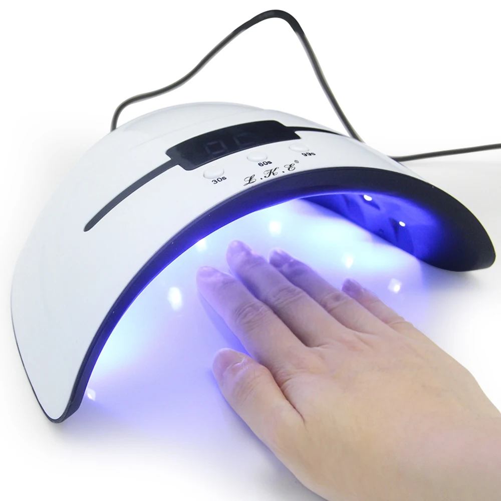 LKE 36W LED UV Nail Dryer Machine for Polish Gel Varnish Automatic Sensor Art Tools White Lamp With USB Portable | Красота и здоровье