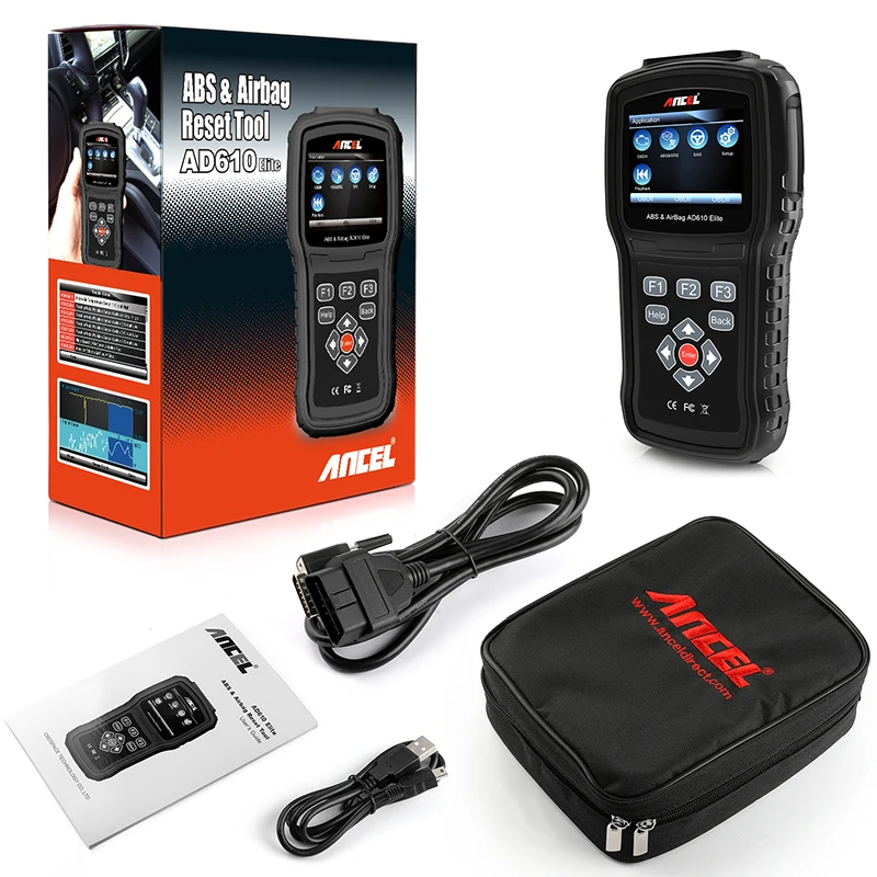Ансель AD610 Elite ECO OBD2 код читателя автомобиля диагностический инструмент ABS SAS SRS
