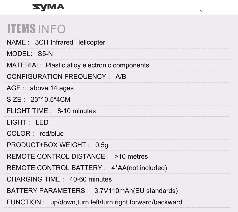 SYMA официальный S5-N 3CH Мини RC вертолет Встроенный гироскоп Крытый игрушка для детей