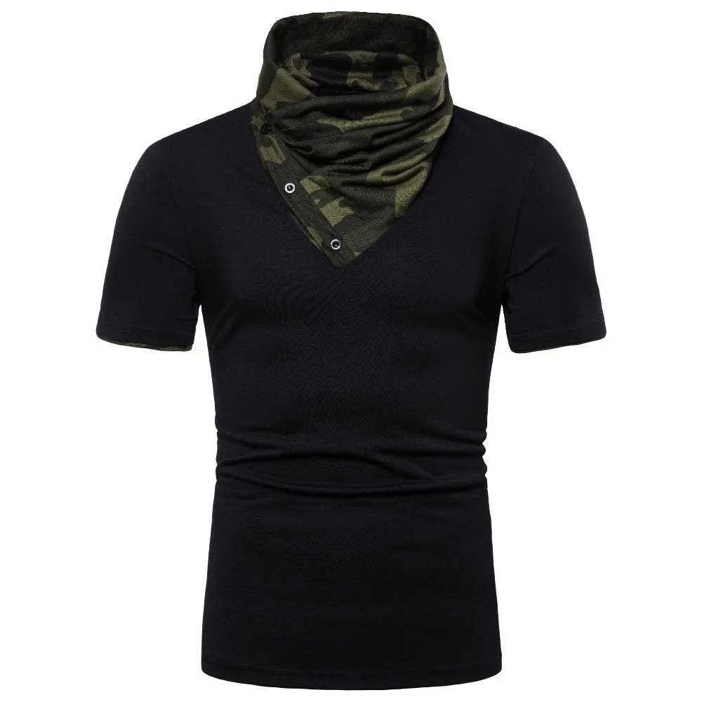 Футболка с капюшоном и коротким рукавом повседневная хлопковая воротником под