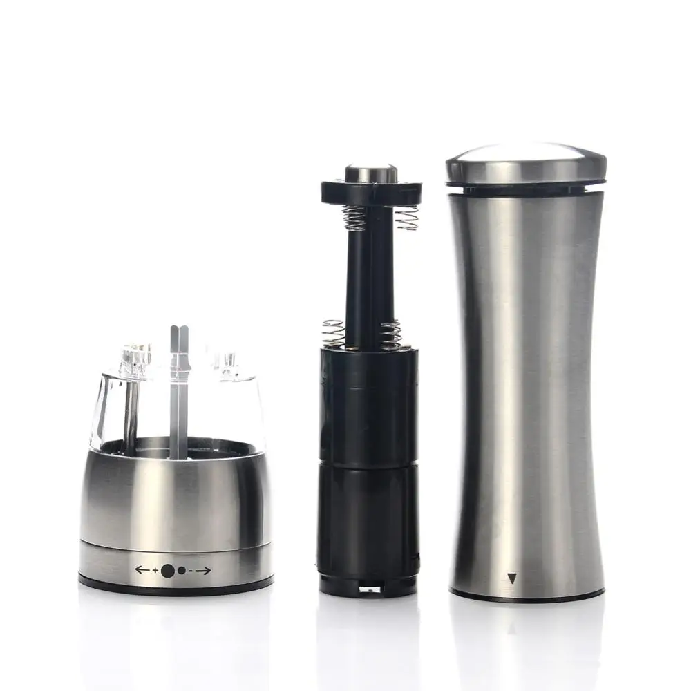 Мельница для соли и перца работающая от батареек из нержавеющей стали набор