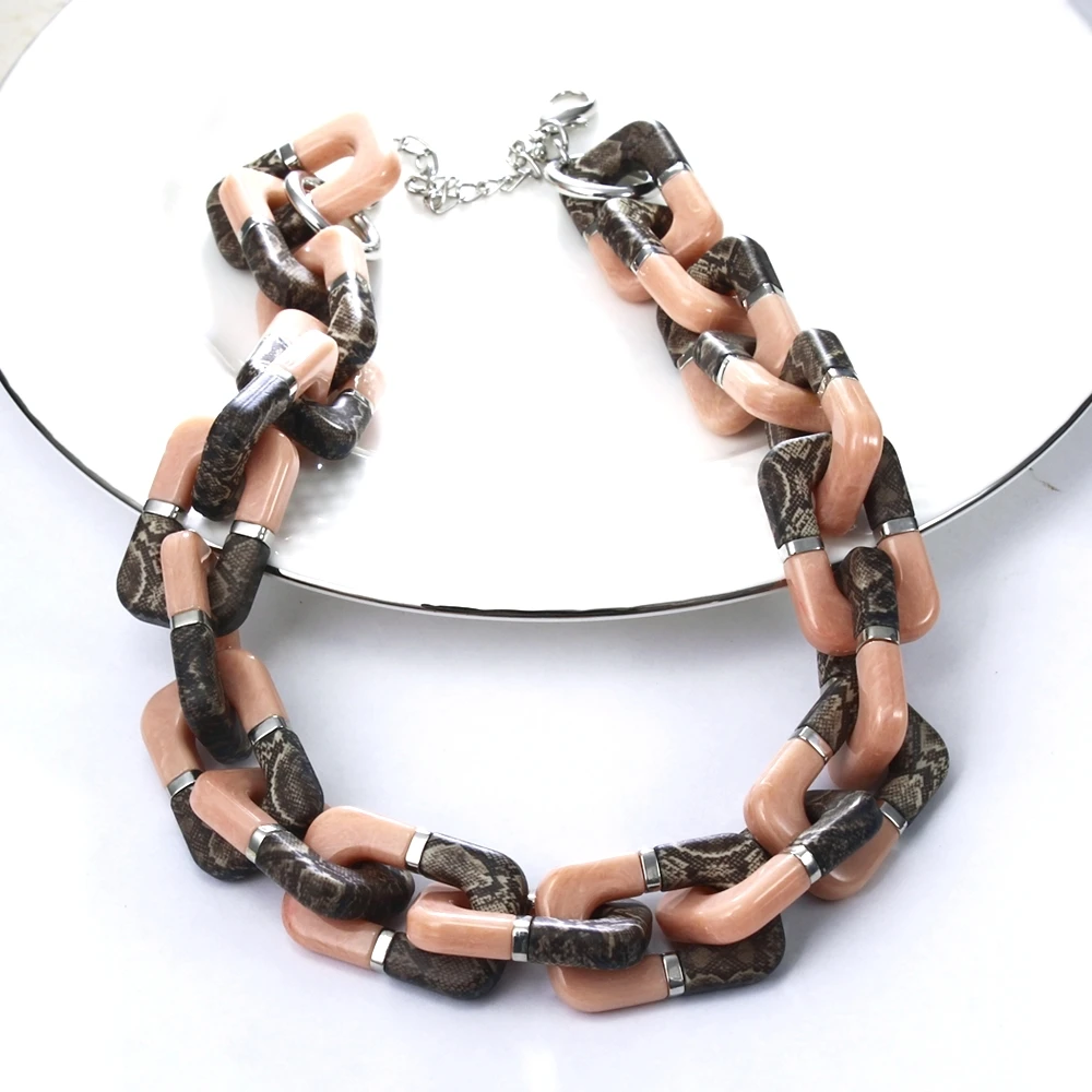 Горячие выборка Повседневное колье Kolye два тона со змеиным принтом ожерелье