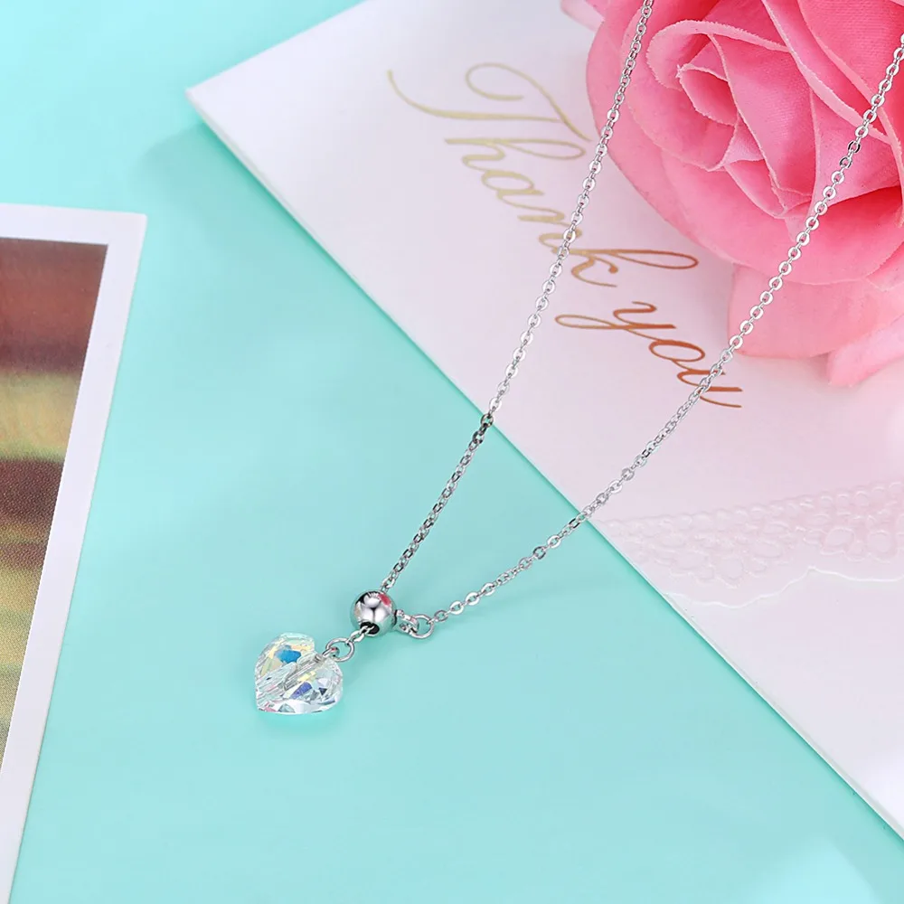 Грейс моменты мода сверкающих сердце 925 Sterling Серебряные ожерелья Циркон Подвеска