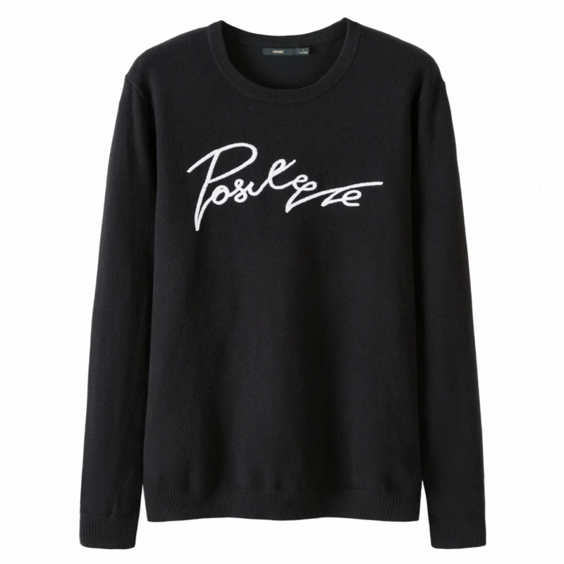 Мужской трикотажный свитер SEMIR мягкий хлопковый с вышивкой пуловер ребристым