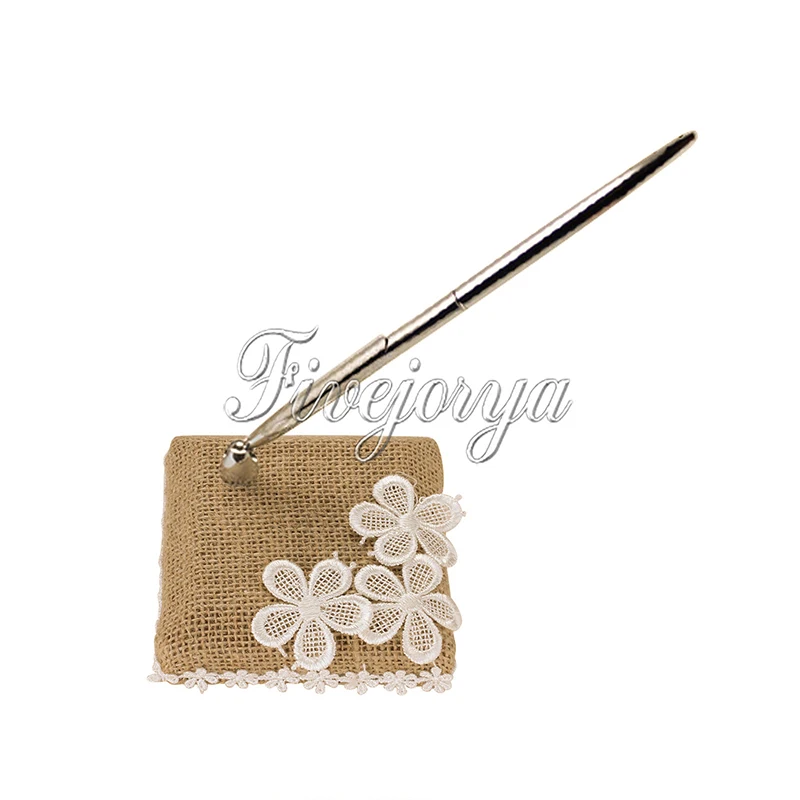 Набор свадебных ручек и набор из мешковины с кружевными цветами держатель для