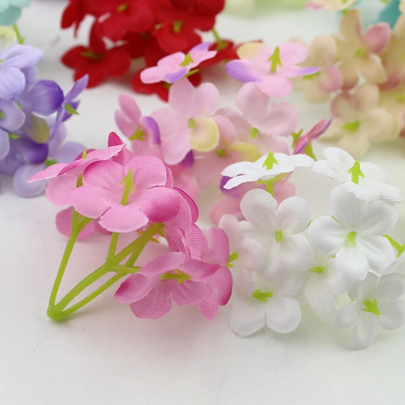 Мини гортензии 5 см искусственные цветы вишни для дома/свадьбы/венков/украшения