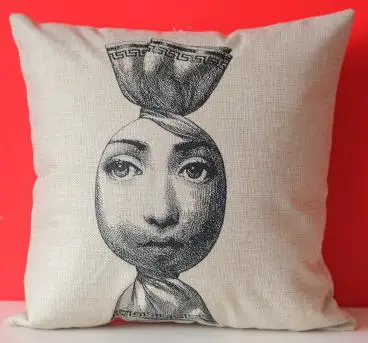 Европейский стиль Подушка fornasetti Piero Coussins персонаж книга абстрактное искусство креативное украшение подушки для офисного стула - Цвет: A1