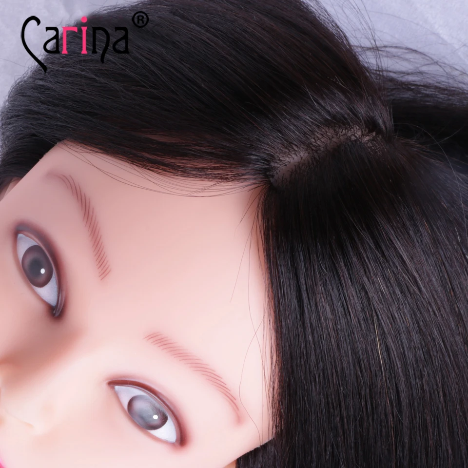 45 см 100% человеческие волосы для салонов Манекен головы причесок