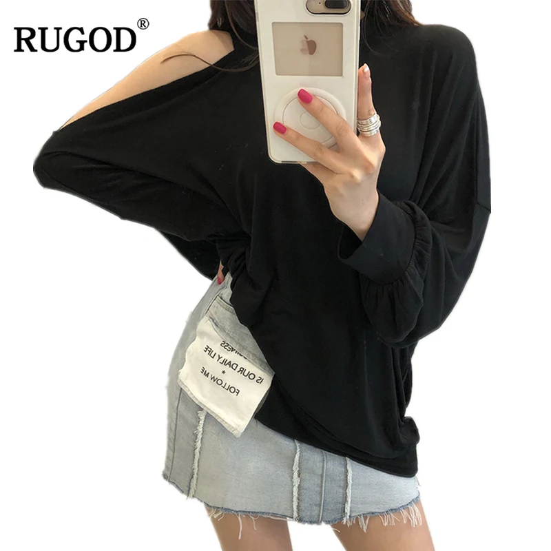 Новая женская пикантная Свободная блузка RUGOD с вырезами и открытыми плечами