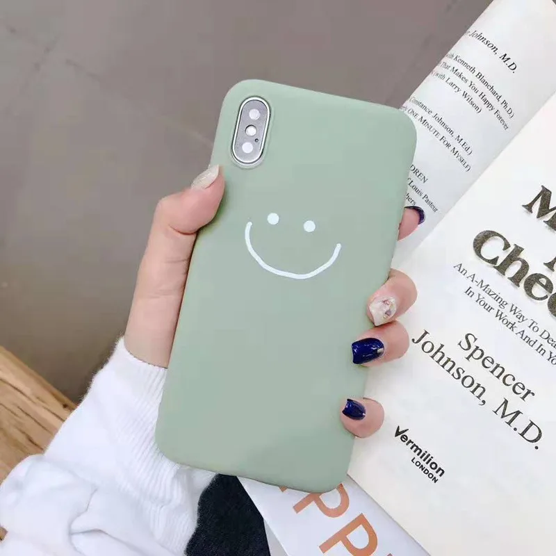 GYKZ простой мультяшный чехол с изображением смайлика для iPhone 8 XS MAX XR X 6 6s Plus