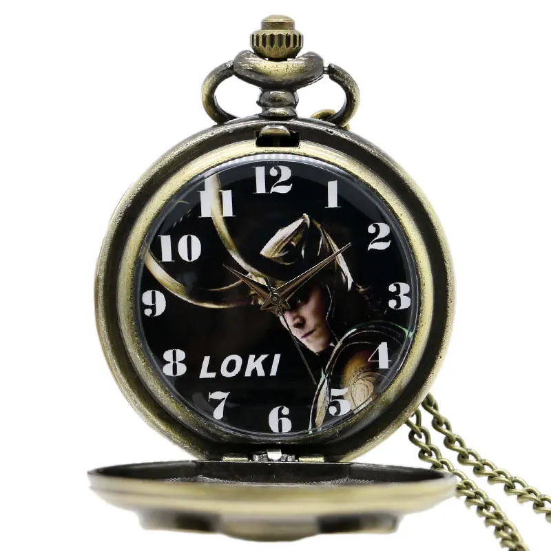 Цепочка для свитера, карманные брелоки, новые часы Loki Thor, Ретро стиль, карманные часы, ожерелье, цепочка, подарок для мужчин