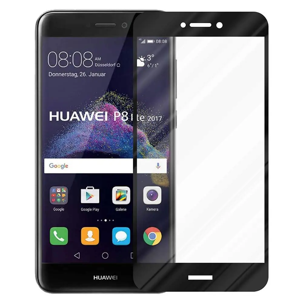 5D полное покрытие из закаленного стекла для Huawei P8 Lite 2017 Защитная пленка Honor 8 HD