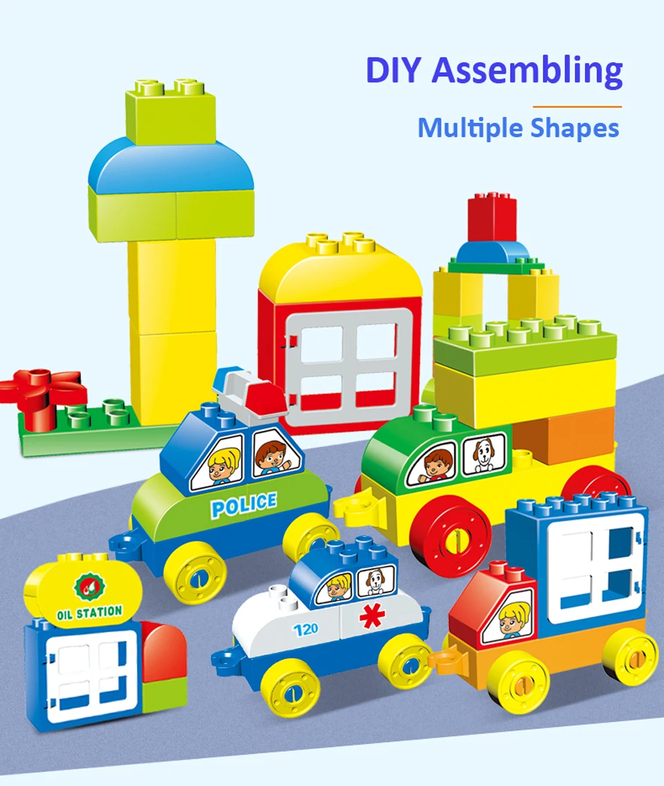 Большой конструкторный набор совместим с Duploe DIY ABC/123 обучающий поезд игрушка Строительные кирпичи Цифровой алфавит поезд игрушка для детей