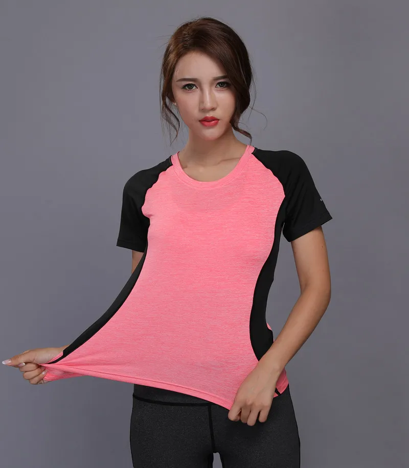 Hot Sale Yoga Top Gym Compression Women Sport T-shirts Dry Quick Running Short Sleeve Fitness Women's Clothes Tees Tops | Спорт и