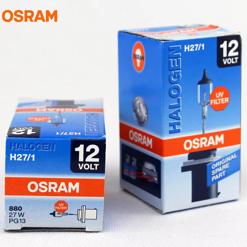 OSRAM 880 H27/1W 12V 27W 3200K PG13 галогенная оригинальная противотуманная лампа стандартная