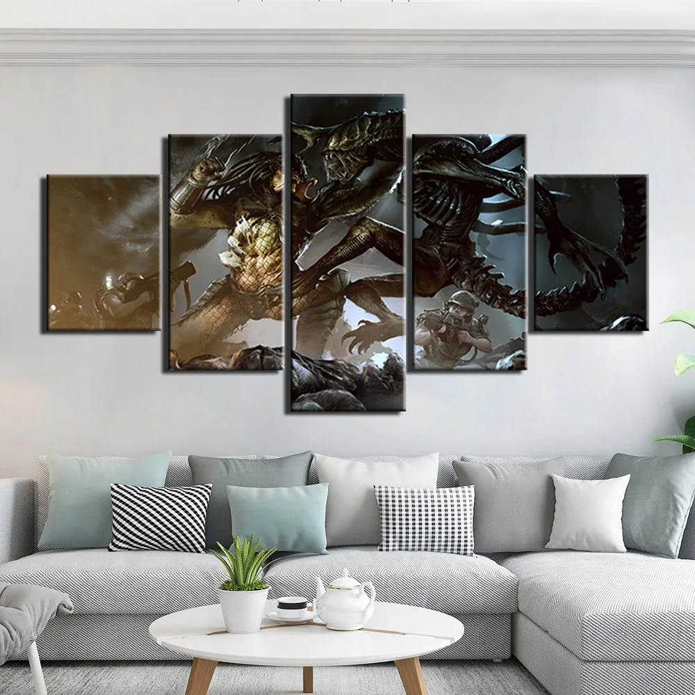 5 шт. настенные картины с изображением инопланетянина и хищника | Дом сад
