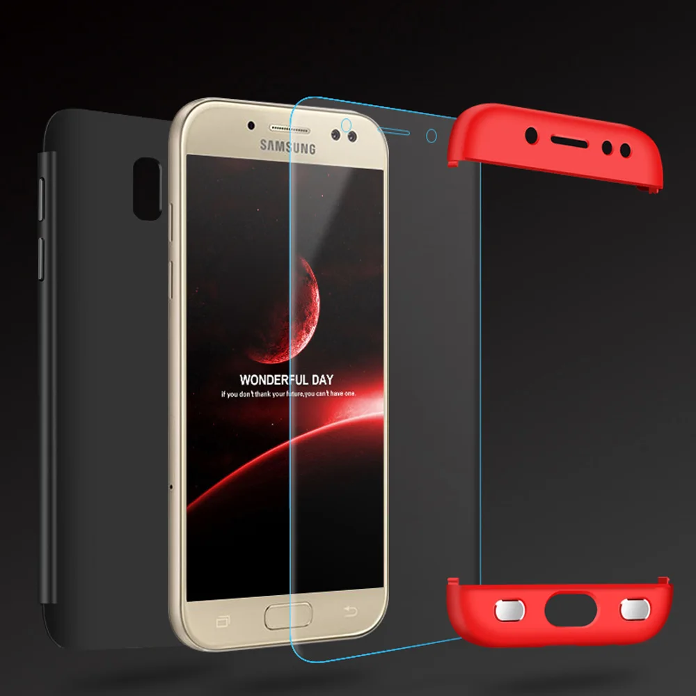 3 In 1 Full Protective Armor Case + Tempered Glass Screen Protector Cover For Samsung Galaxy J5 2017 J530F / Pro (EU Version) | Мобильные