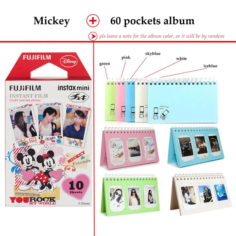 Пленка Fujifilm Instax Mini пленка Микки 10 листов для 9 8 + 7s 70 90 25 мгновенная полироидная