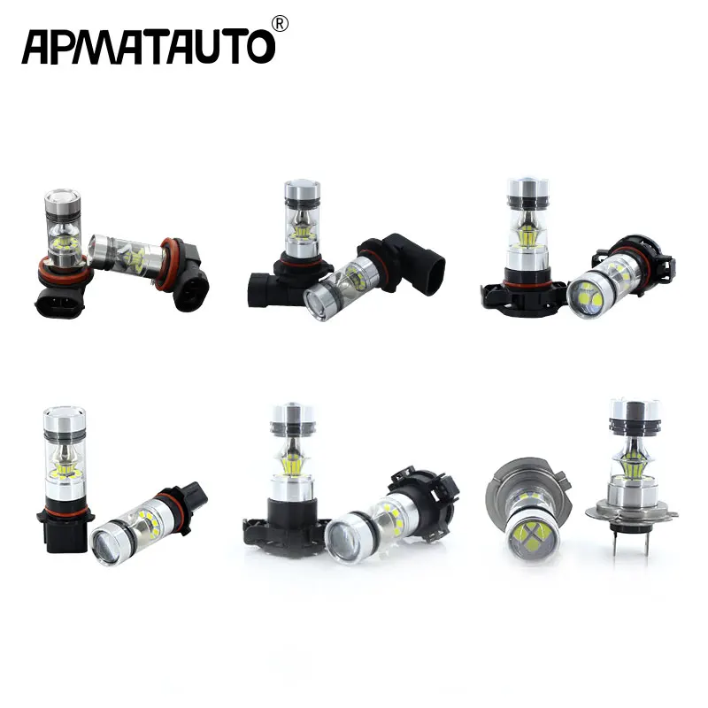 2 шт. H11 H8 светодиодные лампы H7 9005 HB3 9006 HB4 H16 5202 PS X 24W PY24W 5200 P13W светодиодные противотуманные фары Дневные Фары Светильник 1200LM белый 12V 24V Авто лампы противотуманных фар