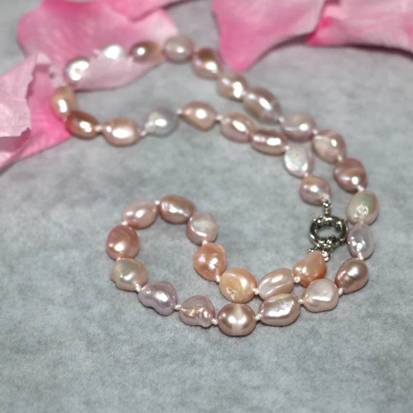 Цепочка женская с бусинами из натурального жемчуга 18 дюймов 9-11 мм | Украшения и