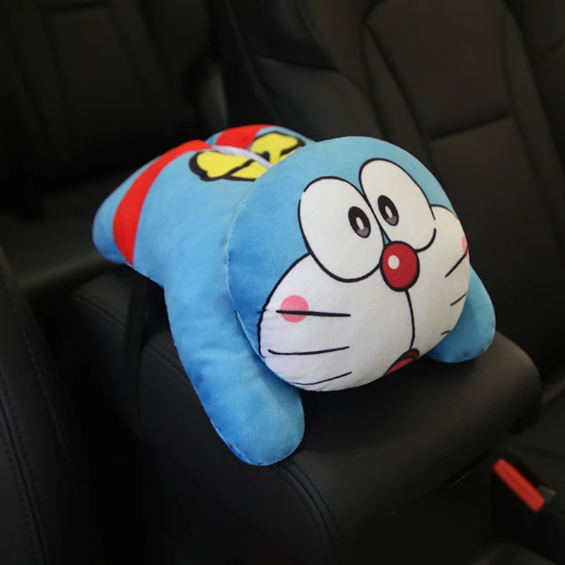 1 шт., мультяшная плюшевая подушка Doraemon, Автомобильная подушка безопасности, чехол для ремня, коробка для получения бумажных полотенец, коробка для салфеток, мягкая игрушка