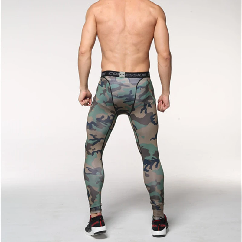 Камуфляж сжатия Брюки для девочек Для мужчин высокие эластичные тонкие узкие