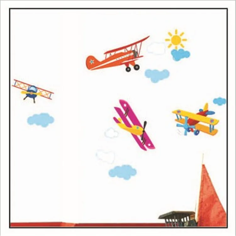 

Colourful Aeroplanes Removable Room Wall Art Stickers Decal Home Decoration Decor