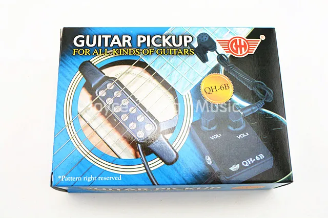 

QH-6B Acoustic Guitar Pickup Wire Amplifier Speaker+Microphone+Volume Control Box Pickups