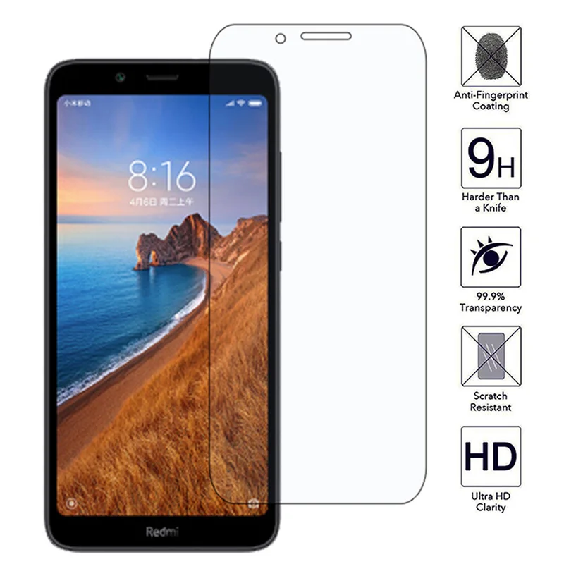 2 шт защитное стекло на xiomi redmi 7a протектор экрана закаленное для Xiaomi 7A xaomi полное